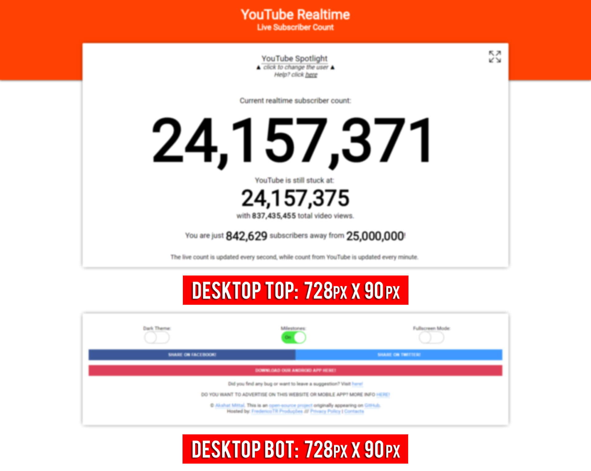 Realtime Live YouTube Subscriber Count Realtime Live YouTube Subscriber Count
